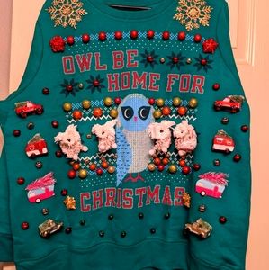 Owl be home for Christmas ugly sweater